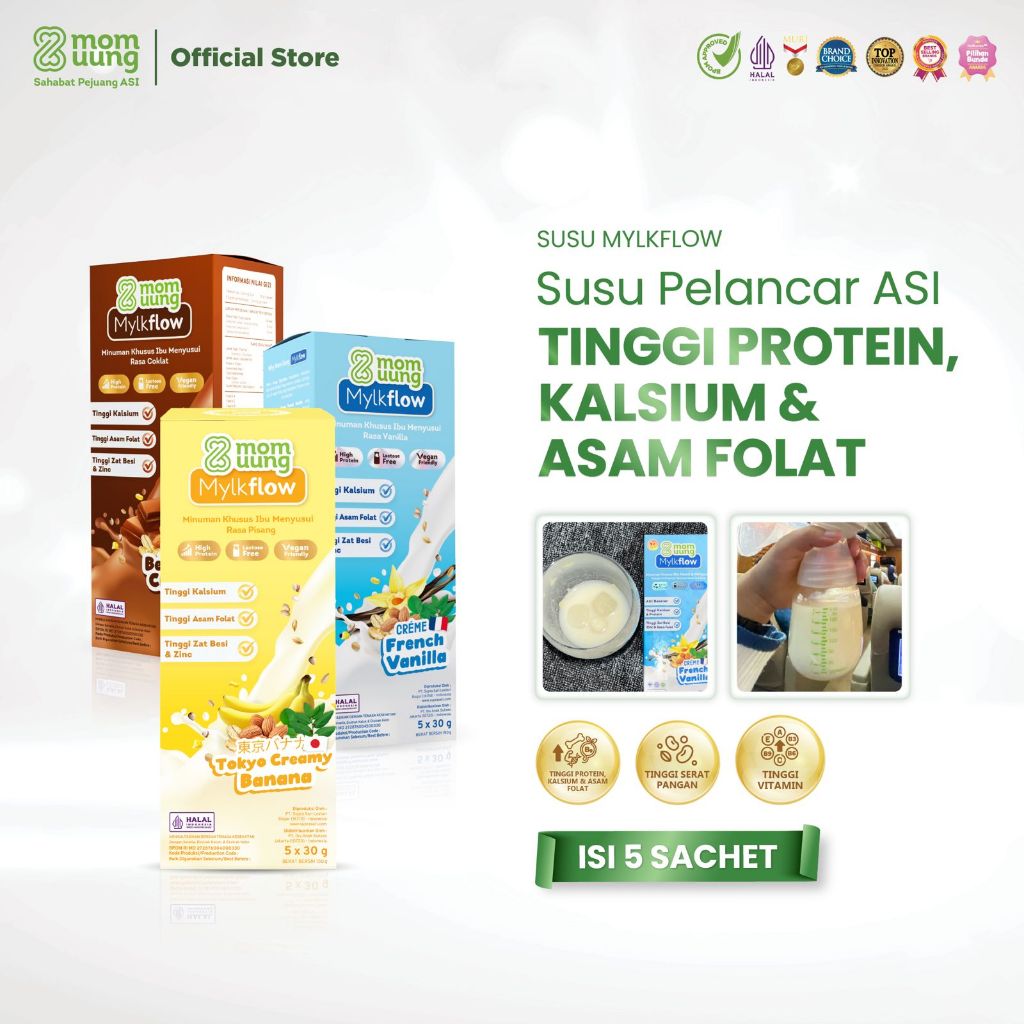 Mom Uung Susu Mylkflow 5 Sachet - Susu Pelancar ASI Halal BPOM