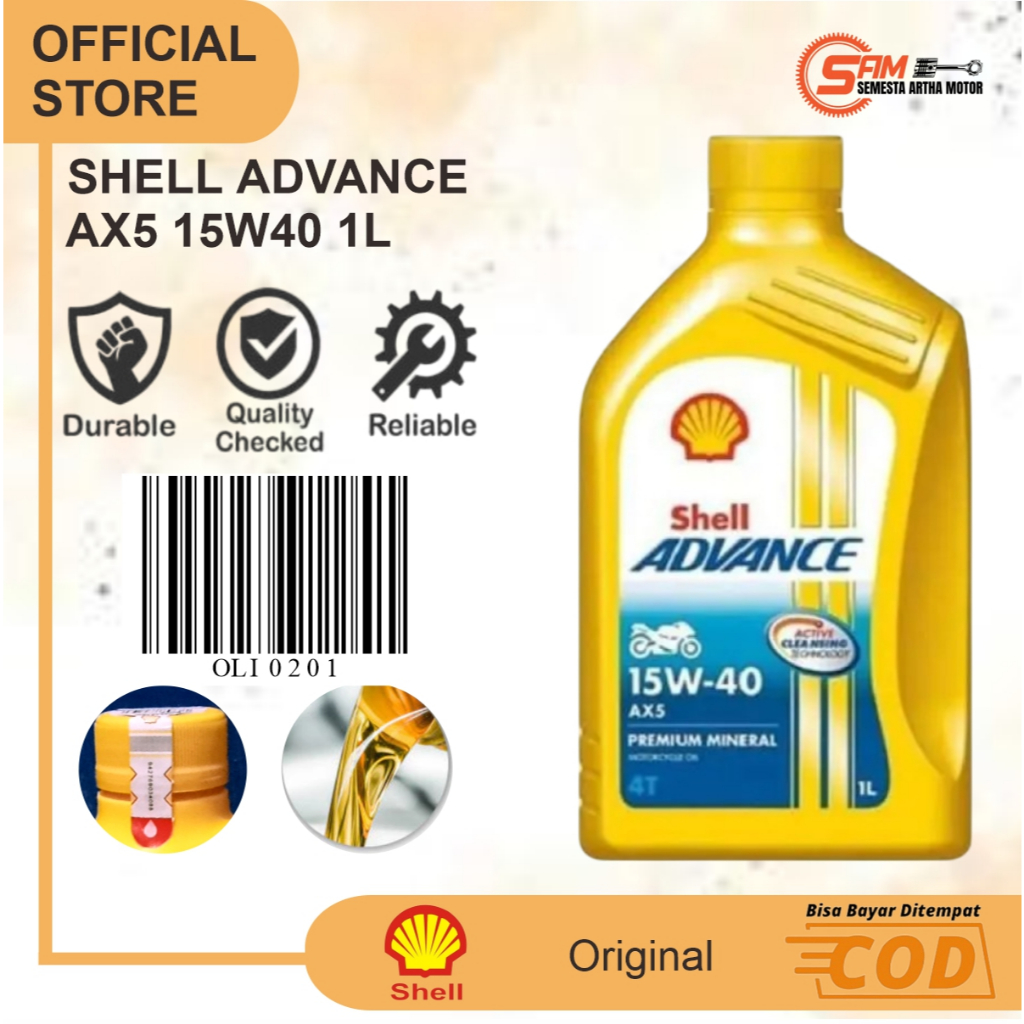 Oli Shell Advance AX5 15W40 Motor Sport Vixion CBR 150 Thunder 1 Liter