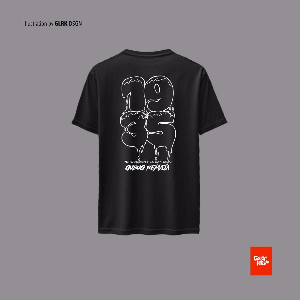 Gubug remaja 1935 grafiti one color outline - Kaos gubug remaja - galeri kaos id