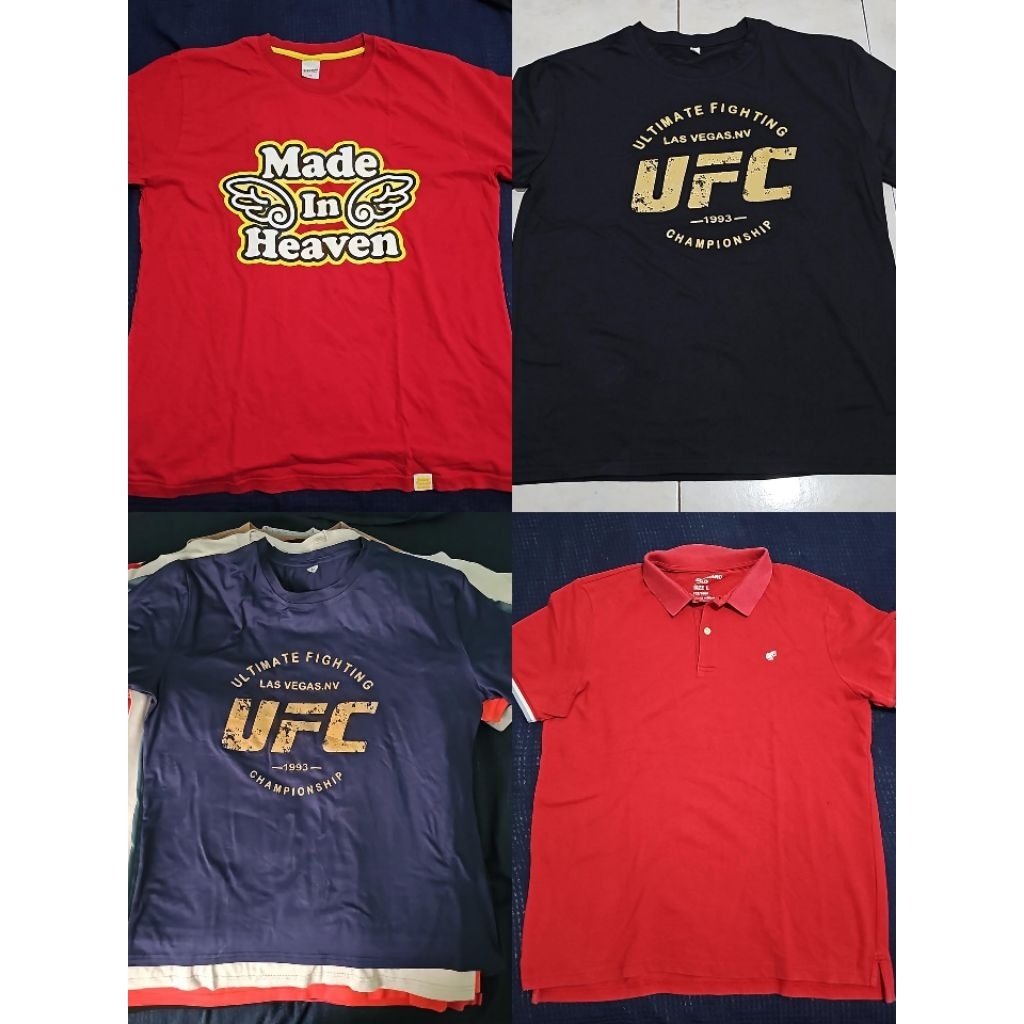 kaos preloved second murah nego brand navy rvca hitam merah