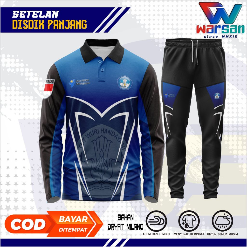 SETELAN WANGKI DISDIK LENGAN PANJANG / JERSEY WANGKI PANJANG & CELANA DISDIK MERDEKA MENGAJAR