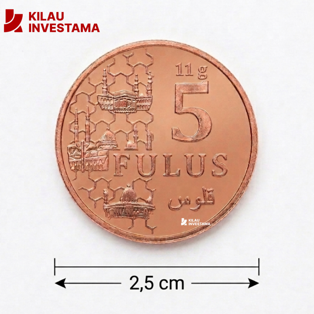 5 Fulus 11g Koin Tembaga Copper