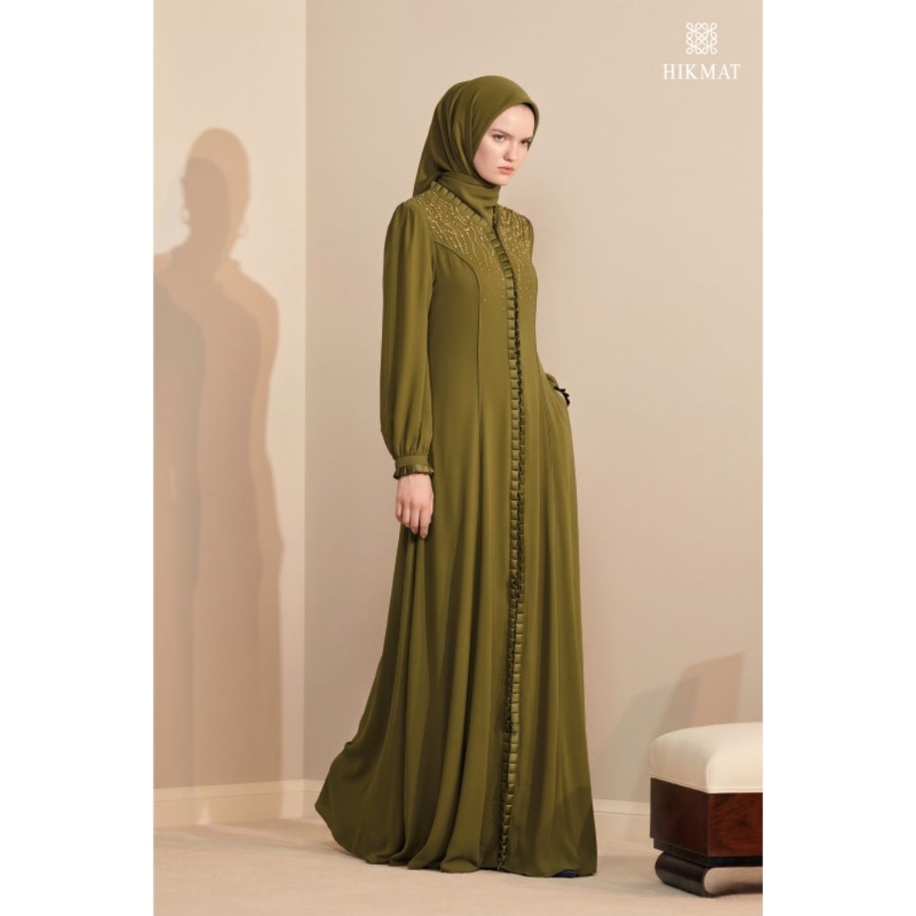 Hikmat Original Fashion A1392 - Abaya Hikmat  - Noerbutikmuslim - Gamis lebaran - Gamis Mewah - Gami