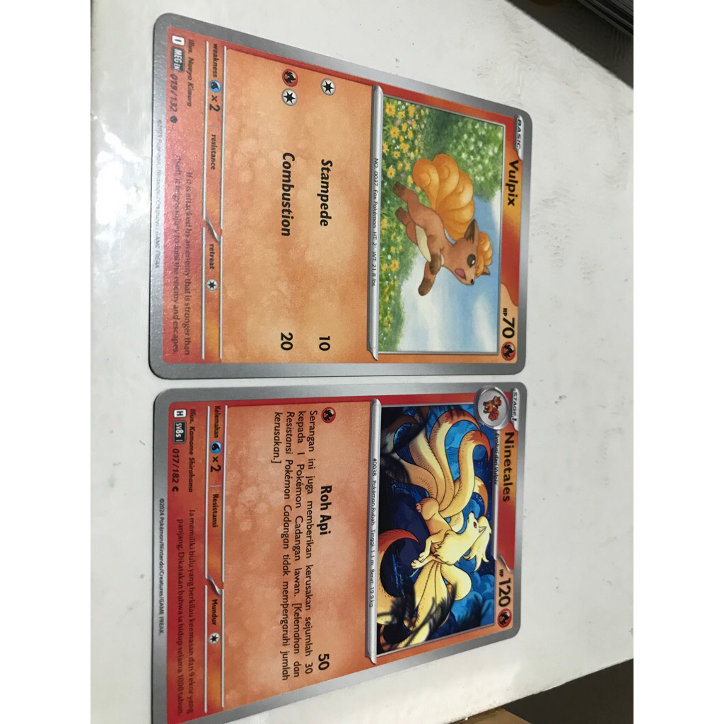 kartu pokemon vulpix ninetales