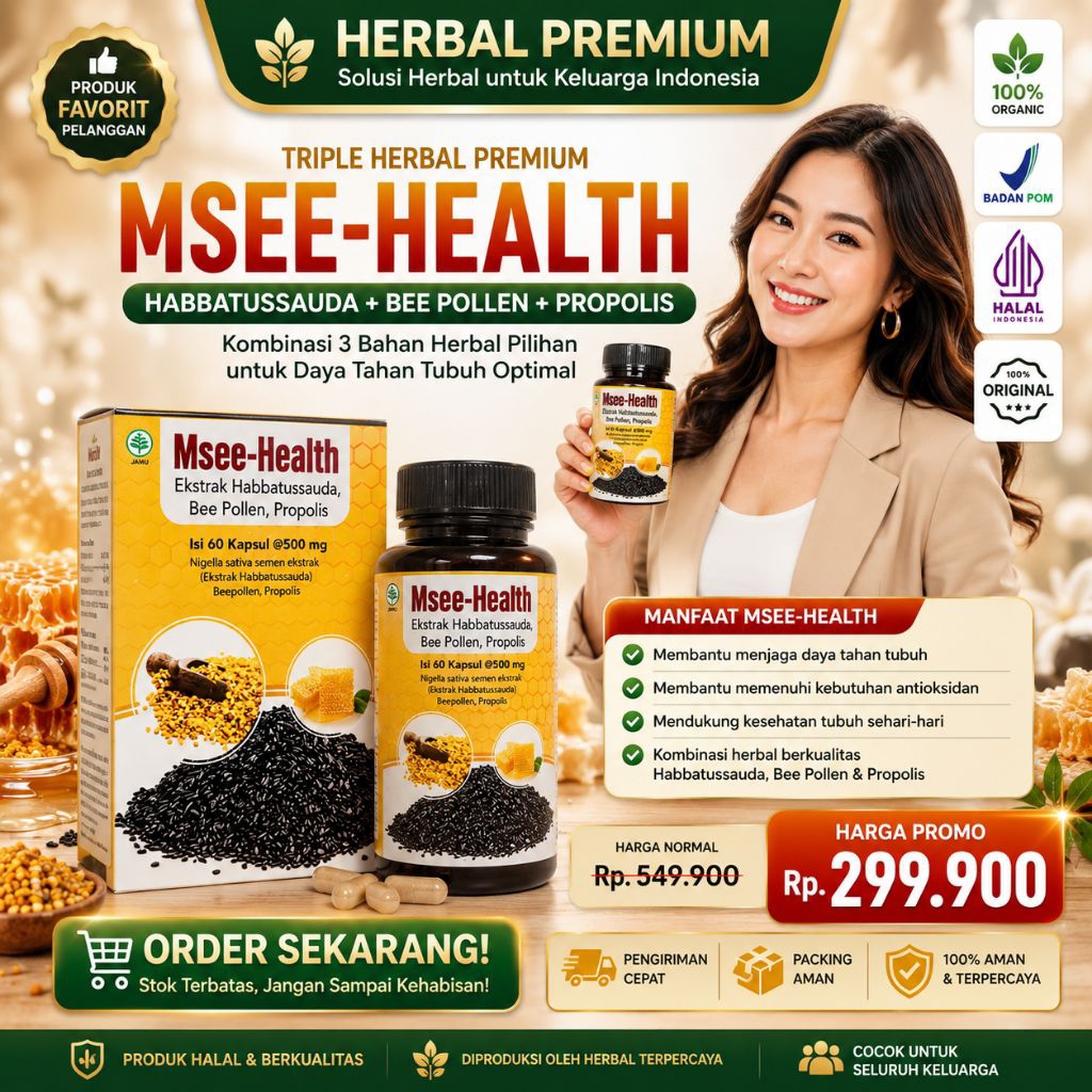 Msee Health - Habbatussauda Beepollen Propolis - Kombinasi 3 Bahan Herbal Pilihan Untuk Daya Tahan T