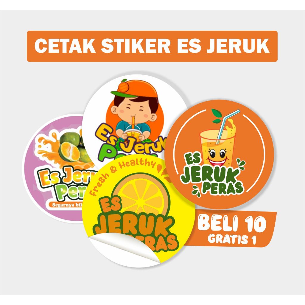 LABEL STIKER ES JERUK I STICKER ES JERUK PERAS CUSTOM