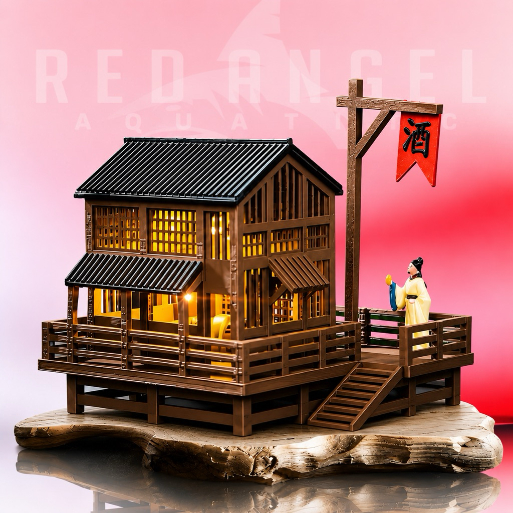 MINIATUR RUMAH BERLAMPU 2 TINGKAT DIORAMA AQUARIUM PALUDARIUM