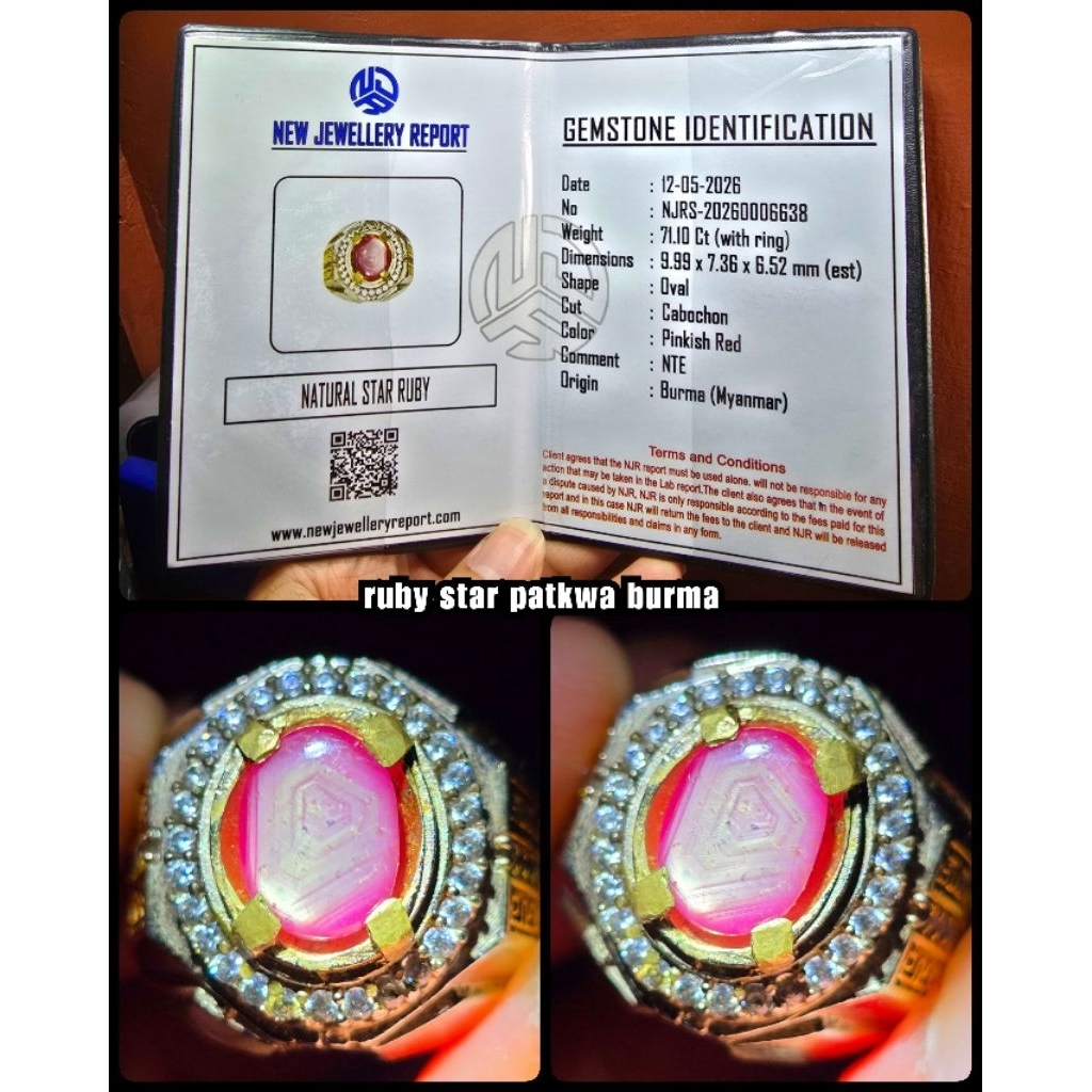 cincin ruby star burma belang koi burma motif patkwa