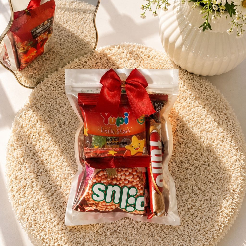 MINI GIFT SNACK MERAH / PAKET JAJAN KECIL / MINI HAMPERS