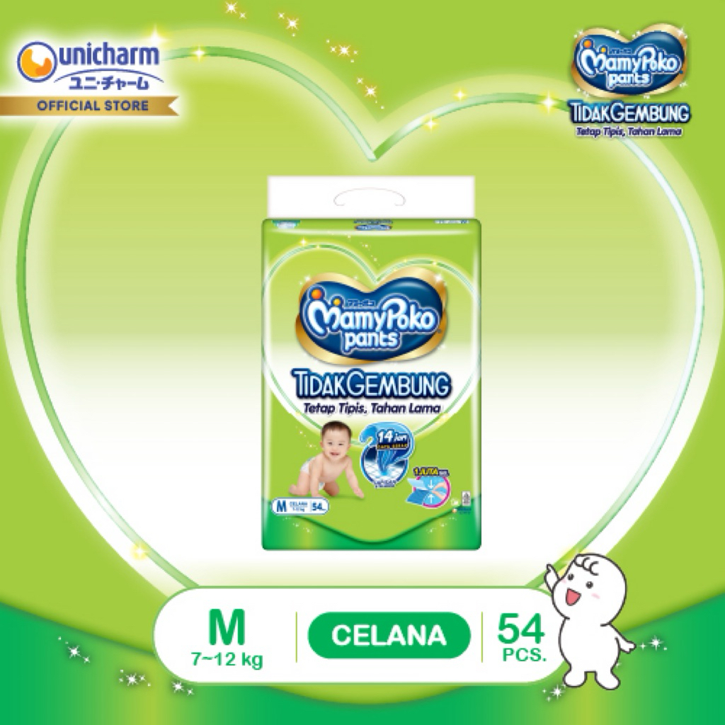 MamyPoko Pants Tidak Gembung - M 54 - Popok Celana