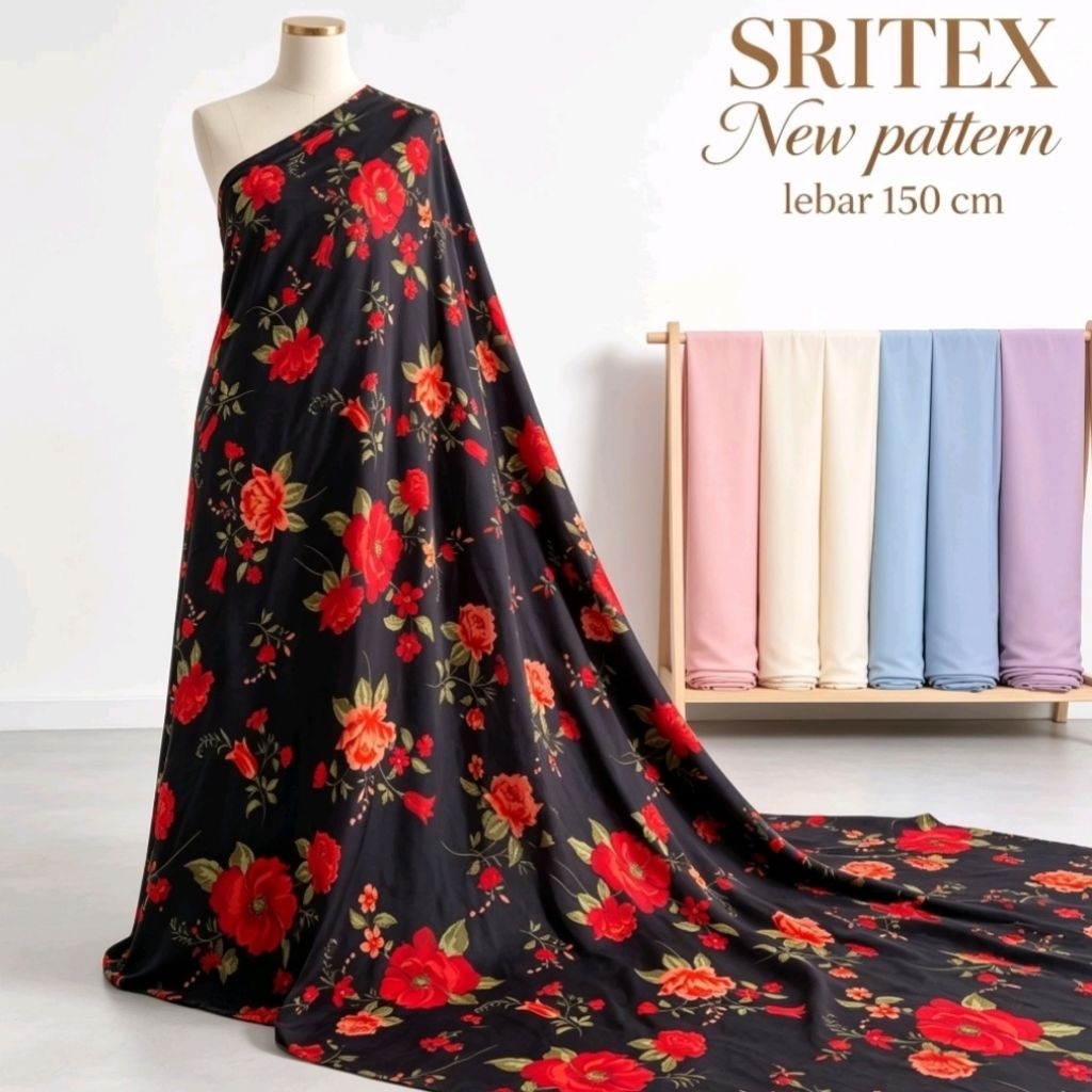 kain silk motif bunga - kain silk premium motif  - kain silk motif bunga
