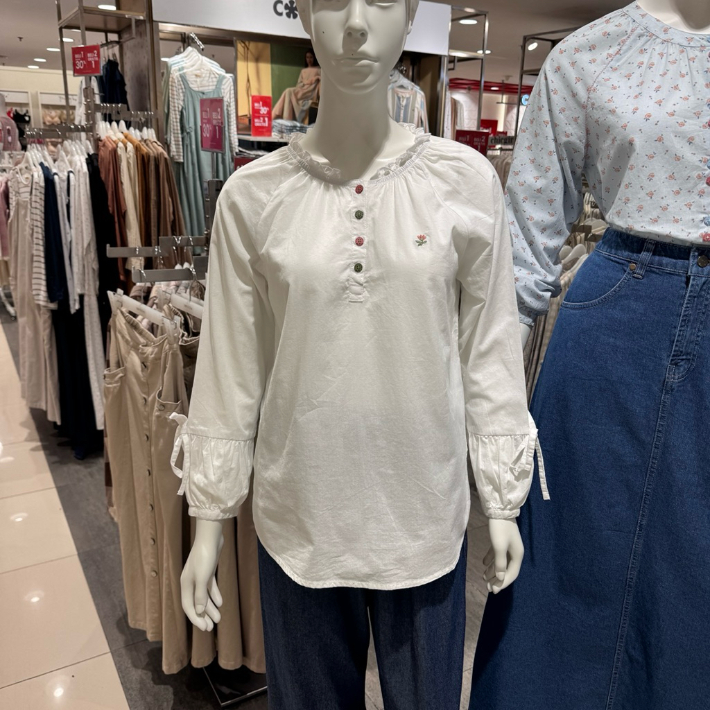 CORNICHE - NEW Kemeja Blouse Putih Wanita (S-XL)