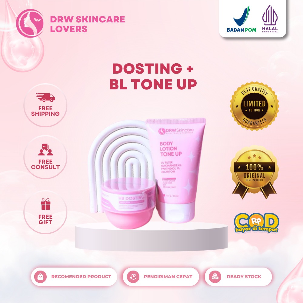 DRW Skincare Paket Hb Lotion Pemutih Dosting dan Body Lotion Tune Up