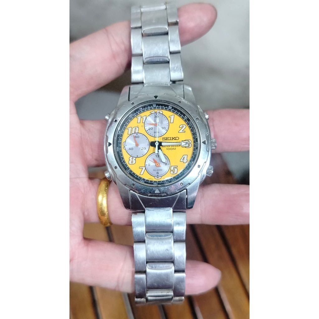 Seiko alarmchrono 7T32 orange