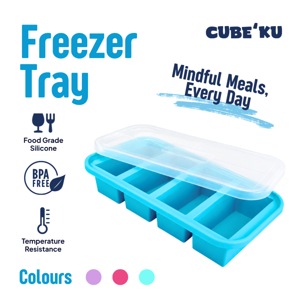 CUBEKU Cetakan Meal Prep Silicone Ice Cube Freeze Tray