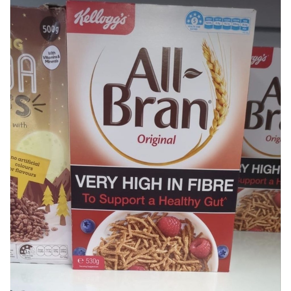 Kellogg's All Bran Original High Fiber Wheat Bran Cereal Sereal Sehat Kellogs Mueslix Harvest Fruit 