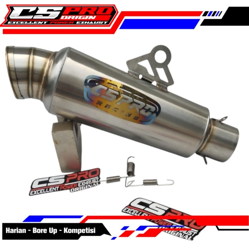 Knalpot racing Cs pro Racing Tr1 titan inlet 50mm produk original cs pro racing