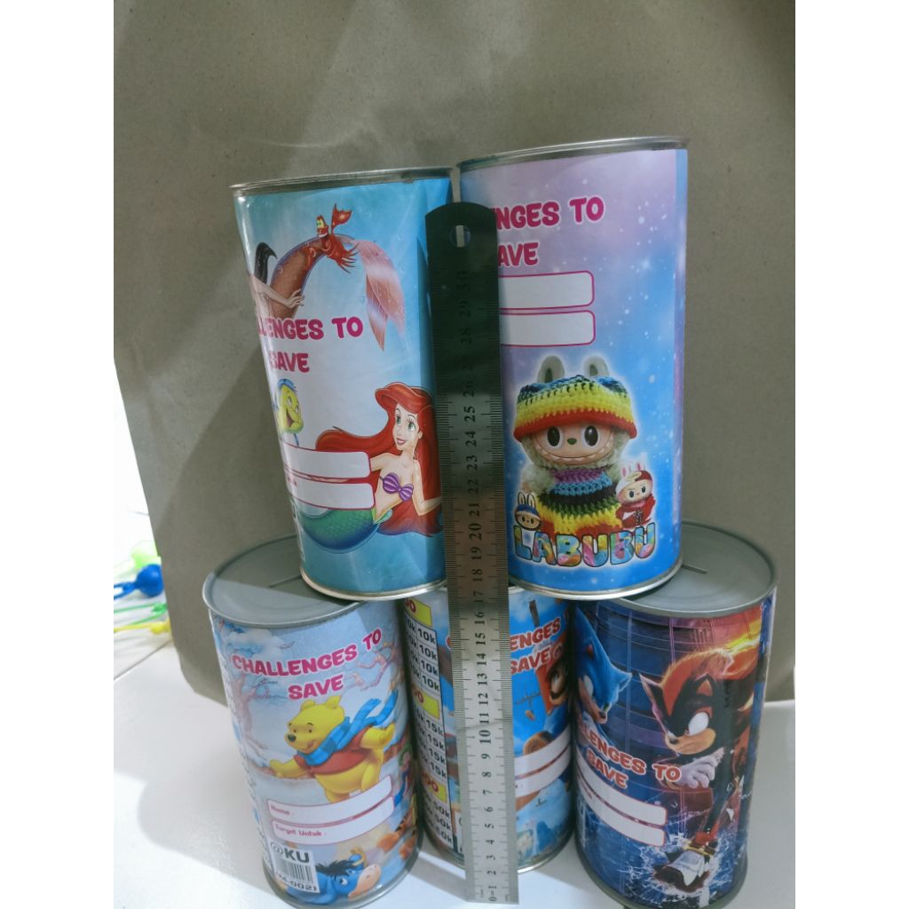 celengan kaleng permanen/ukuran M