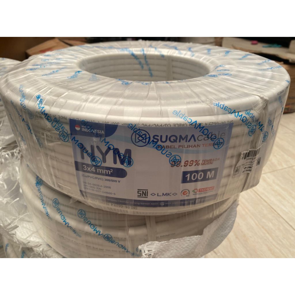 Kabel Tembaga NYM 3 x 4 SUQMA Cable 100 mtr