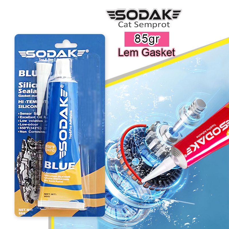 SODAK 85gr Biru Lem Paking Mesin Tahan Panas / Lem Gasket Liquid / Lem Perpak Motor