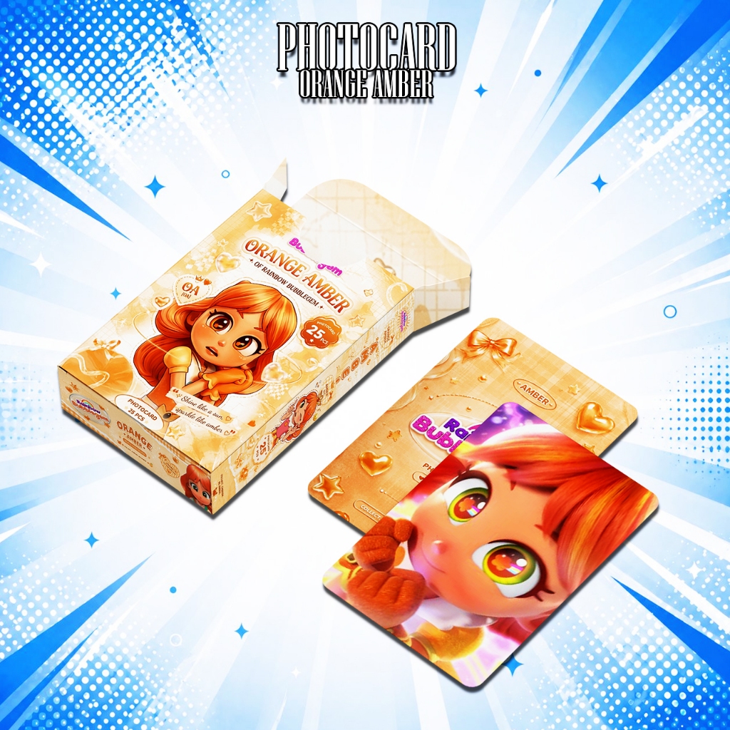 KARTU MAINAN KOLEKSI SET ORANGE AMBER RAINBOW BUBBLEGEM PREMIUM 1 PACK LIMITED EDITION