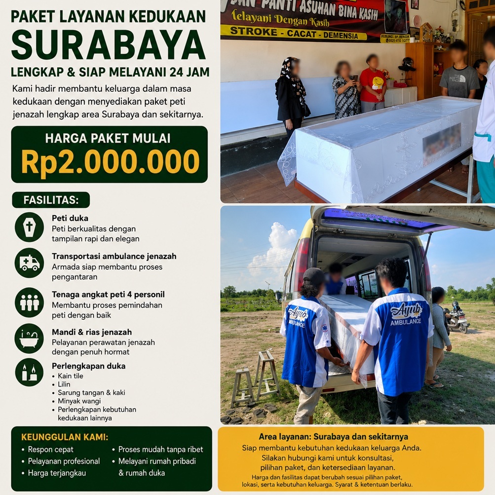 peti jenazah/peti mati ambulance jenazah mandi rias layanan duka surabaya toko peti mati surabaya