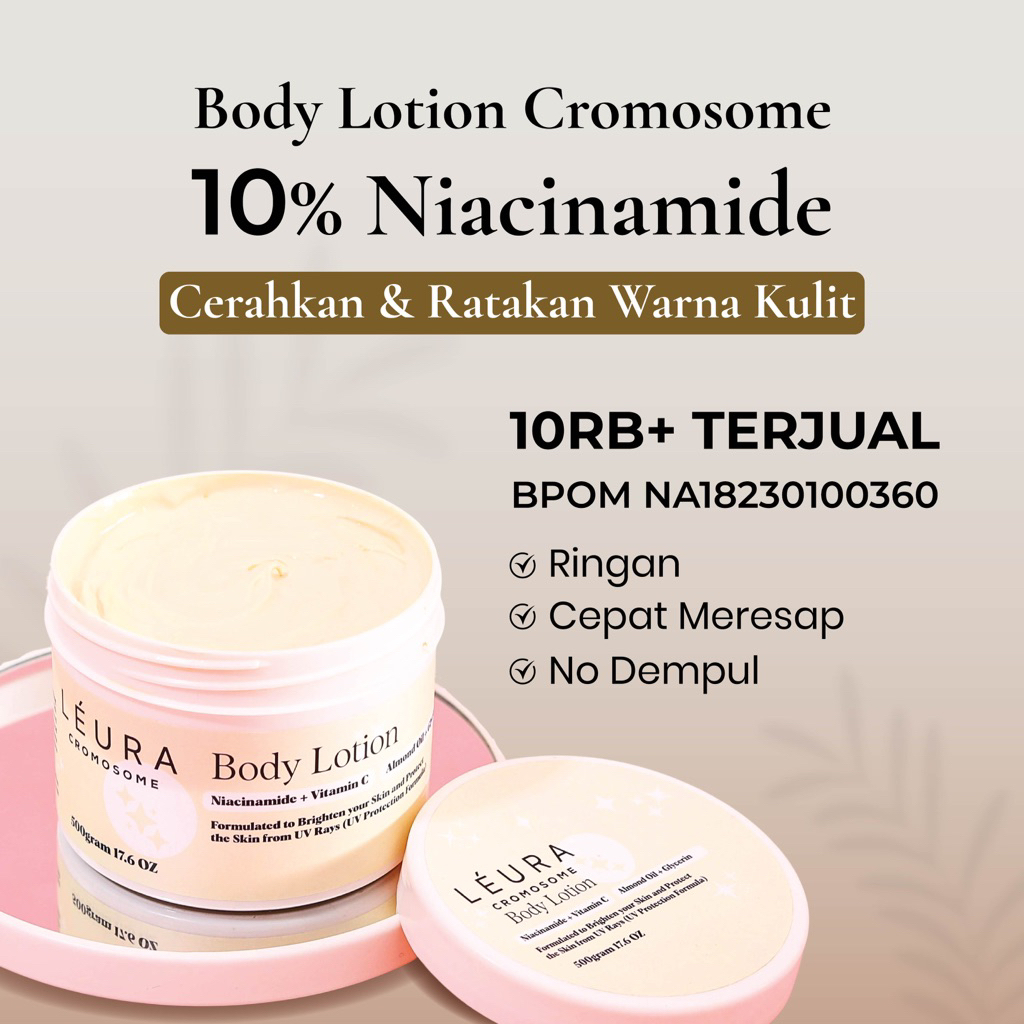 LEURA BODY LOTION CROMOSOME  250gr & 500gr || HB KROMOSOM BPOM