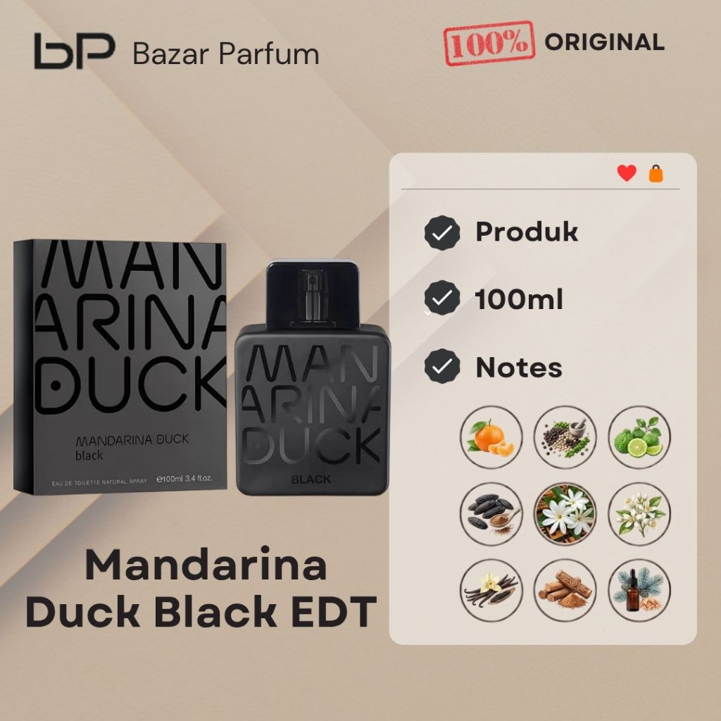 Parfum Pria Mandarina Duck Black by Mandarina Duck EDT for Men Original