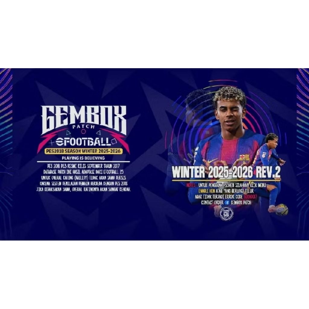 PES 2026 GEMBOX PATCH WINTER PS3 REV 2