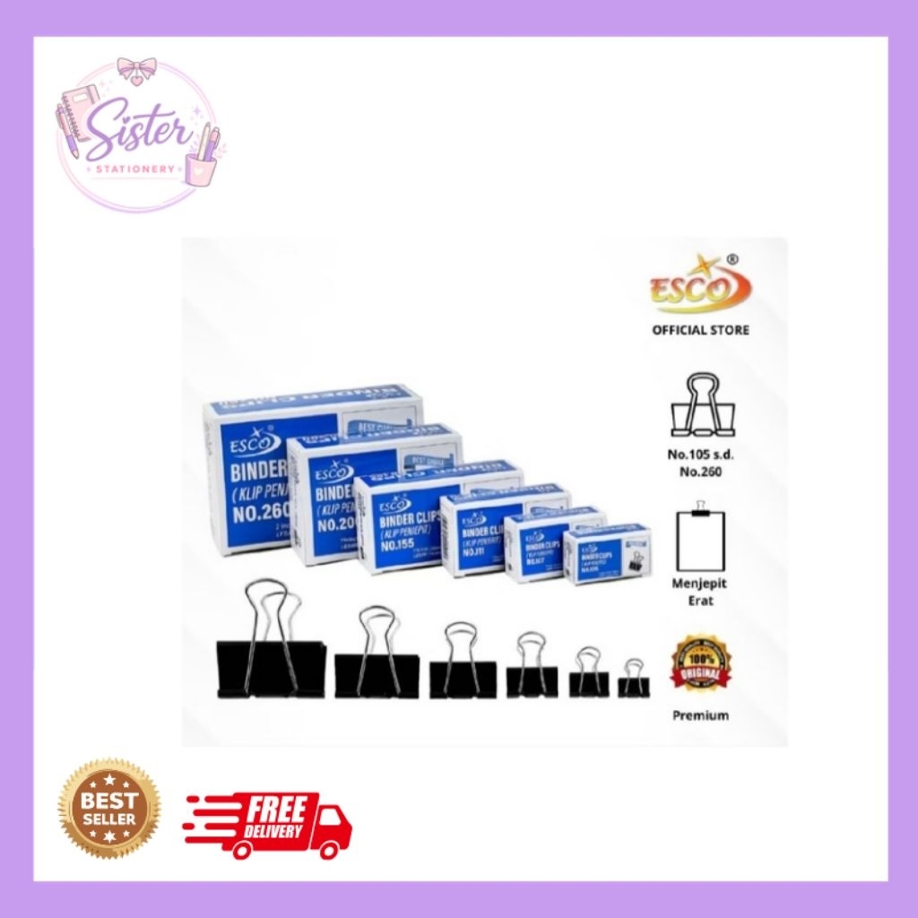 BINDER CLIP HITAM UKURAN BESAR
