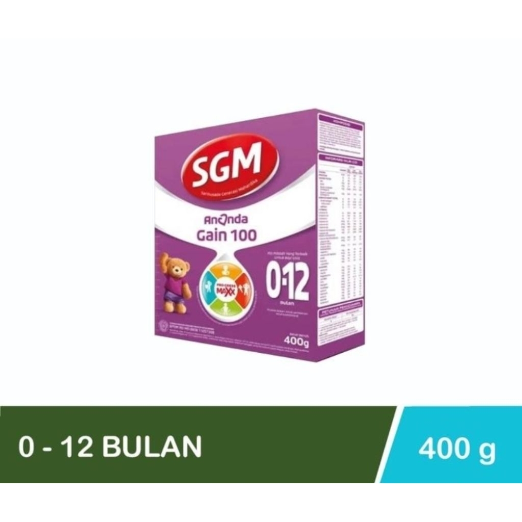 SGM ananda gain 100 usia 0-12 bulan 400gr sgm ungu