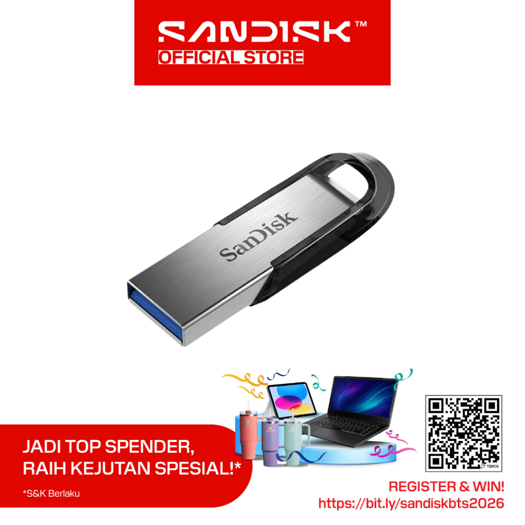 SANDISK CZ73 Ultra Flair 64GB USB 3.0 (Up to 150MB/s) - Flashdisk