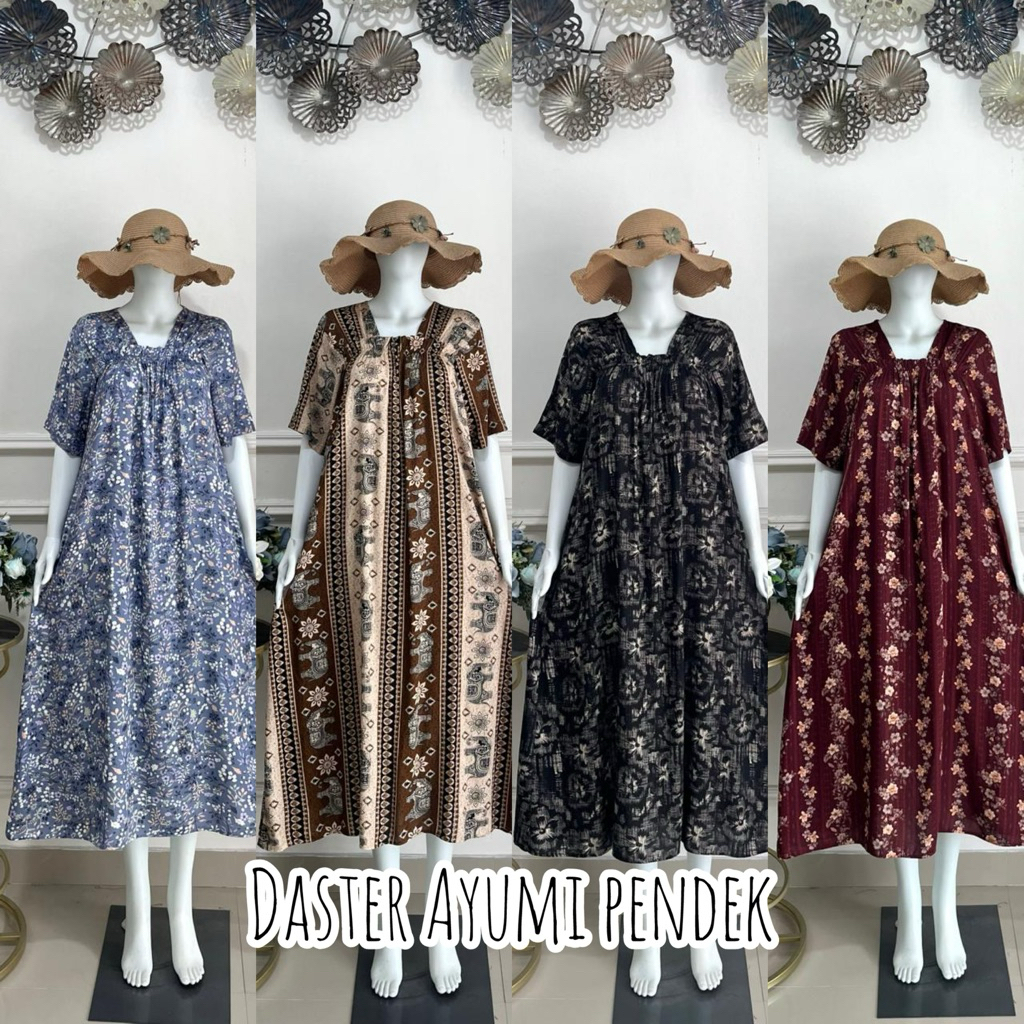 AYUMI DASTER KERUT DADA POLOS & MOTIF / RAYON TWILL PREMIUM