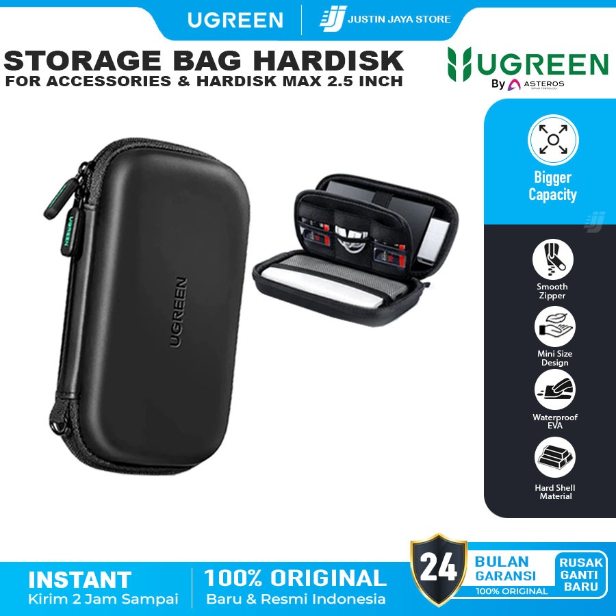 UGREEN Tas Hardisk HDD Eksternal Pouch Storage Bag Hardcase Waterproof 50274