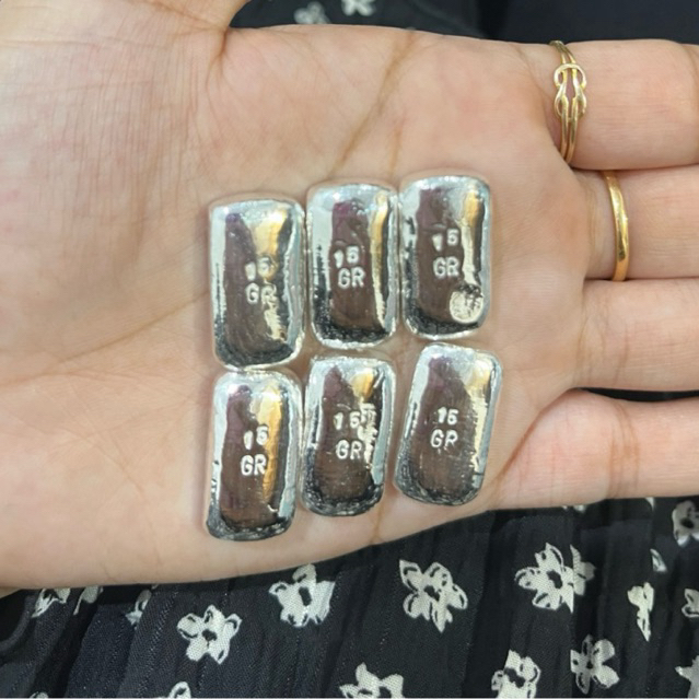 Perak murni asli batangan 99,9%  15gr