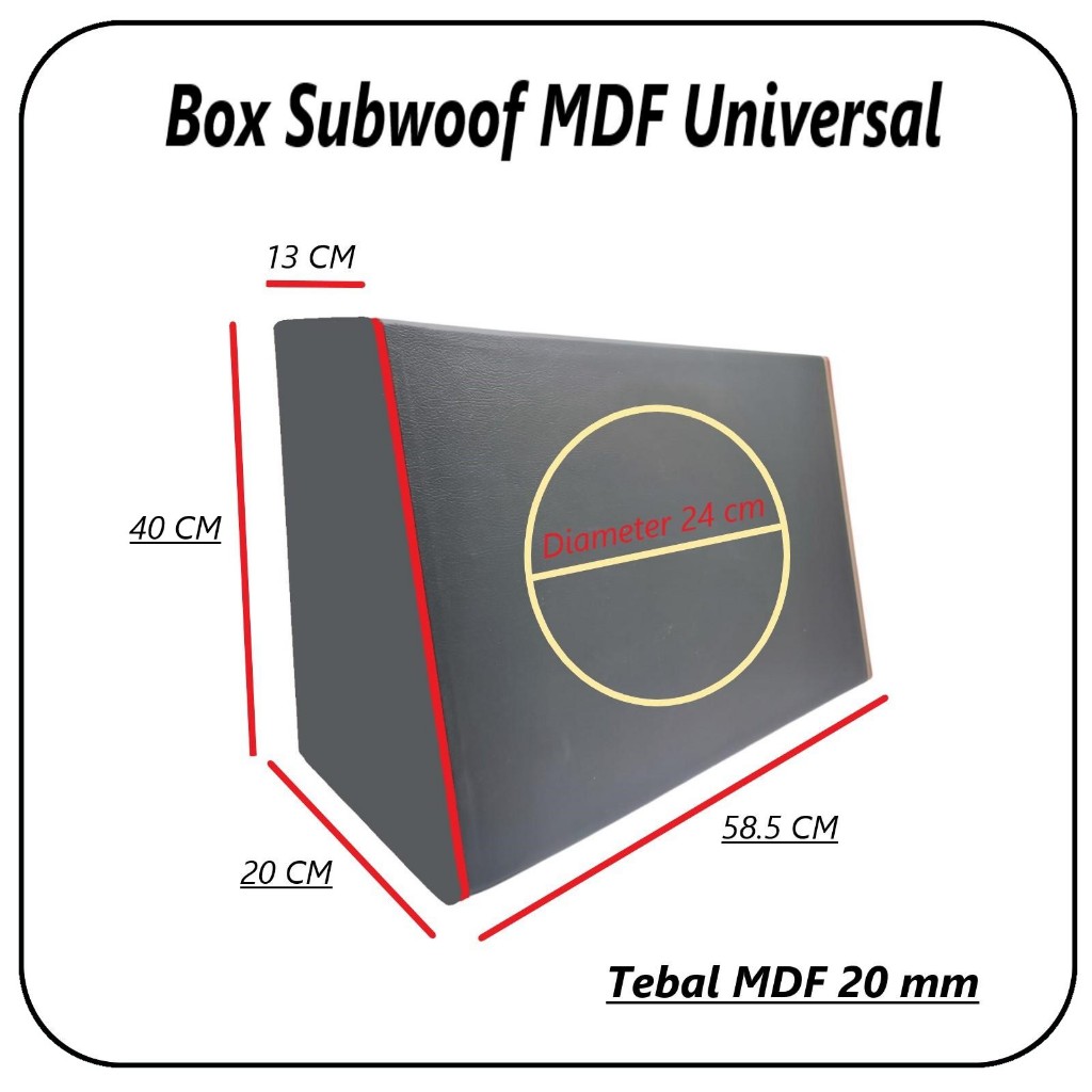 Box Subwoofer Speaker 10 Inch Bahan MDF Universal