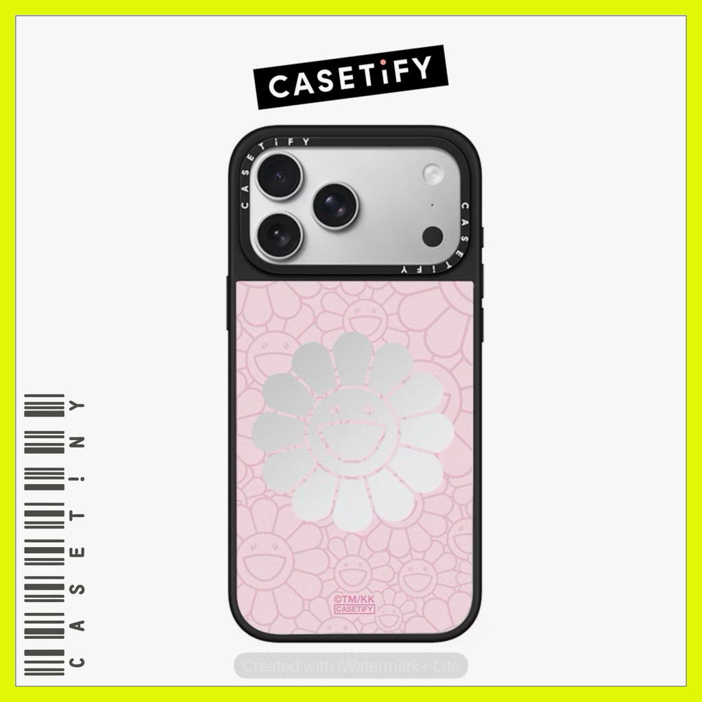 CASET!FY CASING HP PREMIUM CASE PINK SUNFLOWER MURAKAMI FOR IPHONE 16 16PLUS 16PRO 16PROMAX 17 17PRO