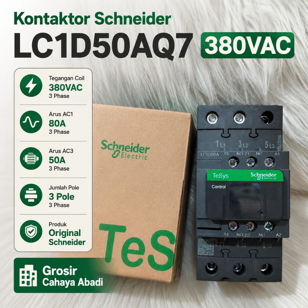 contactor schneider 80a lc1d50aq7 380vac 3phase kontaktor Schneider lc1d50q7 kontaktor Schneider 80a