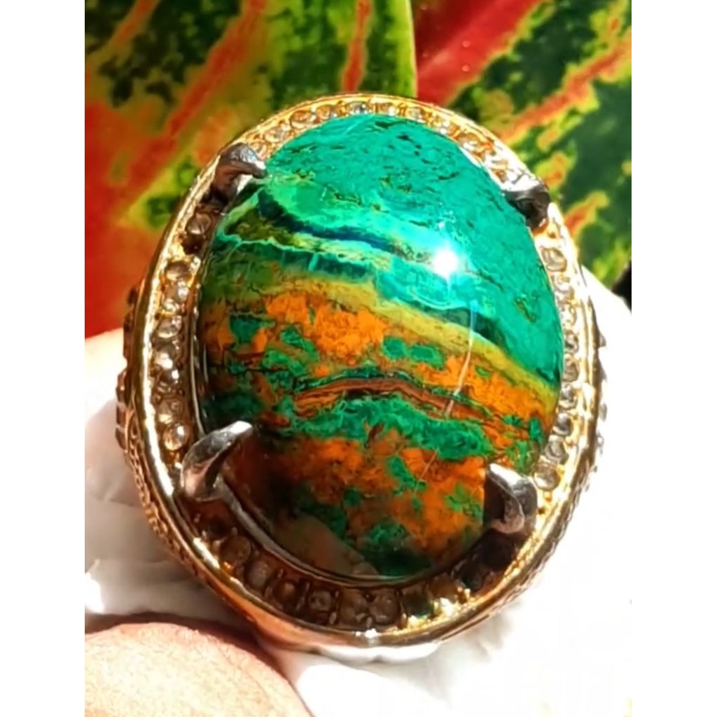 Pirus Hubei Hijau multicolour motif pemandangan size jumbo kode pirus hubei