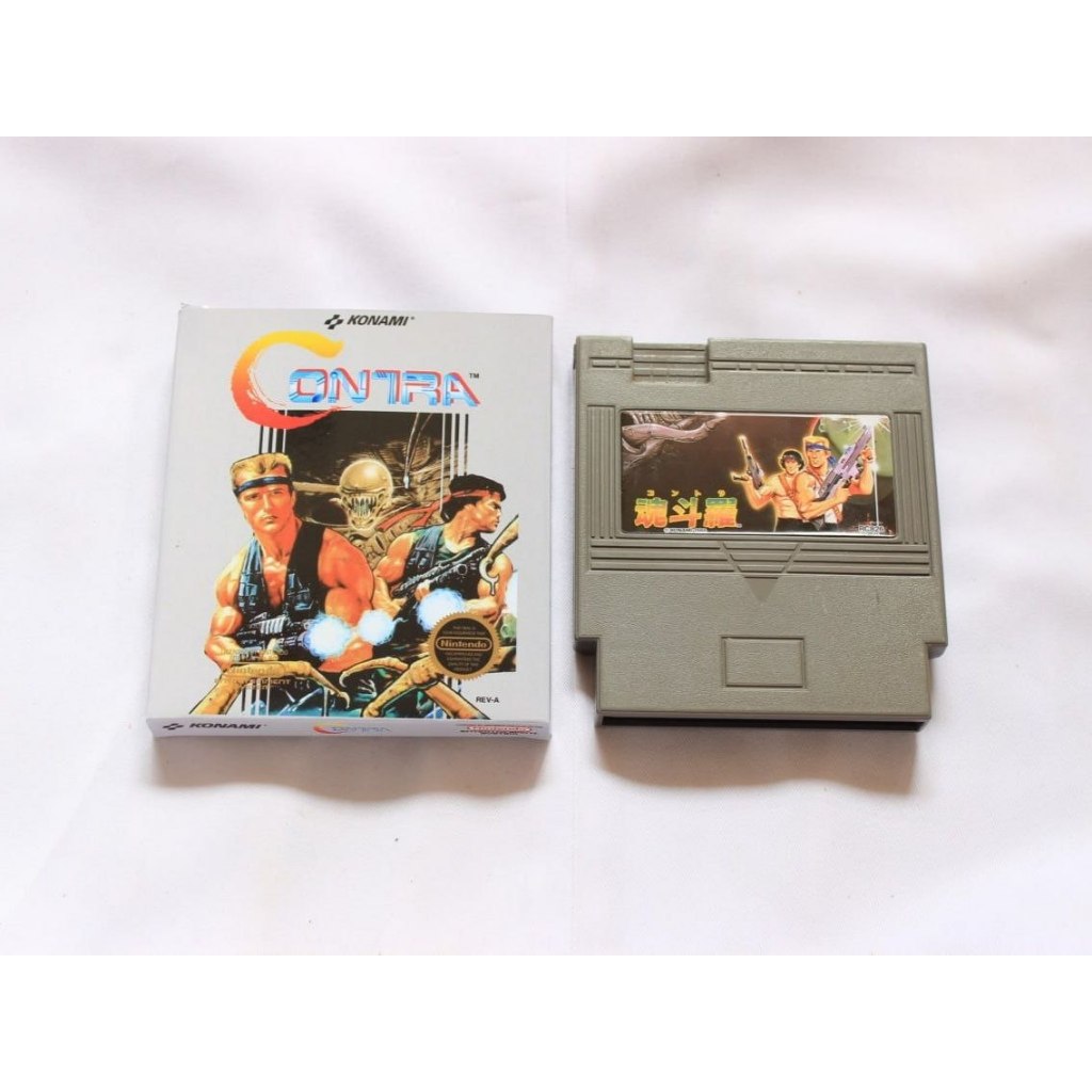Kaset Nintendo NES Contra USA Ver Boxed Box Dus Kotak Tested Normal 8 Bit 72 Pin Game Jadul Spica b