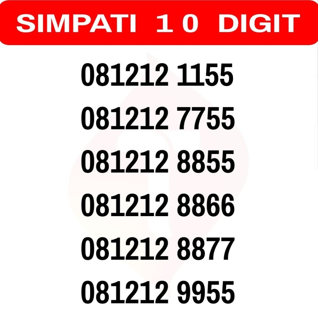 Nomor Cantik Simpati 10 digit