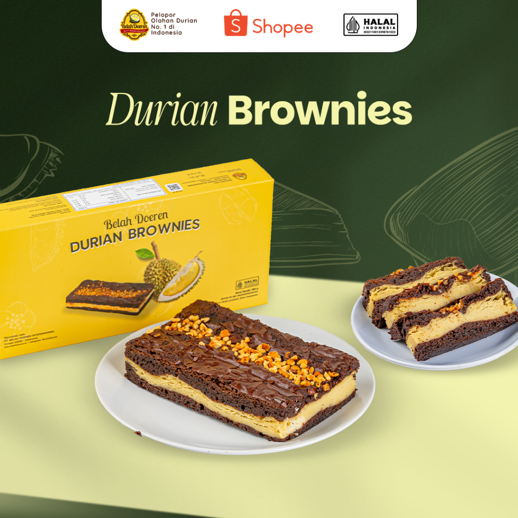 Brownies Durian 1 Box - Belah Doeren