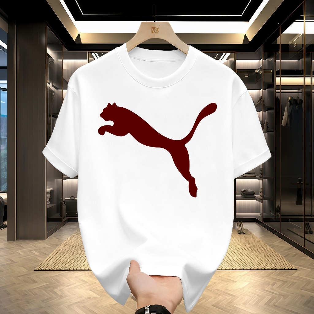 Grand Outlet COD Kaos Tren Pria | Kaos Unisex | Putih/Hitam | Sejuk dan Bernapas | Lengan Pendek Rem