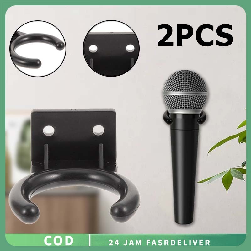 2pcs Stand Mic Tempel Dinding Portabel Holder Mic Tempel Dinding Universal Holder Mic