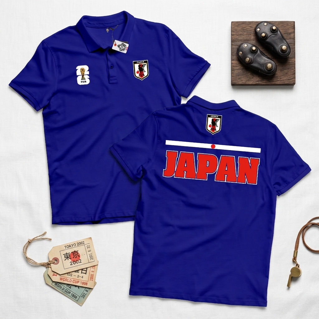 KARIMAKE Kaos Polo Unisex FIFA World Cup 2026 Japan T Shirt Timnas Jepang Piala Dunia 2026 JFA