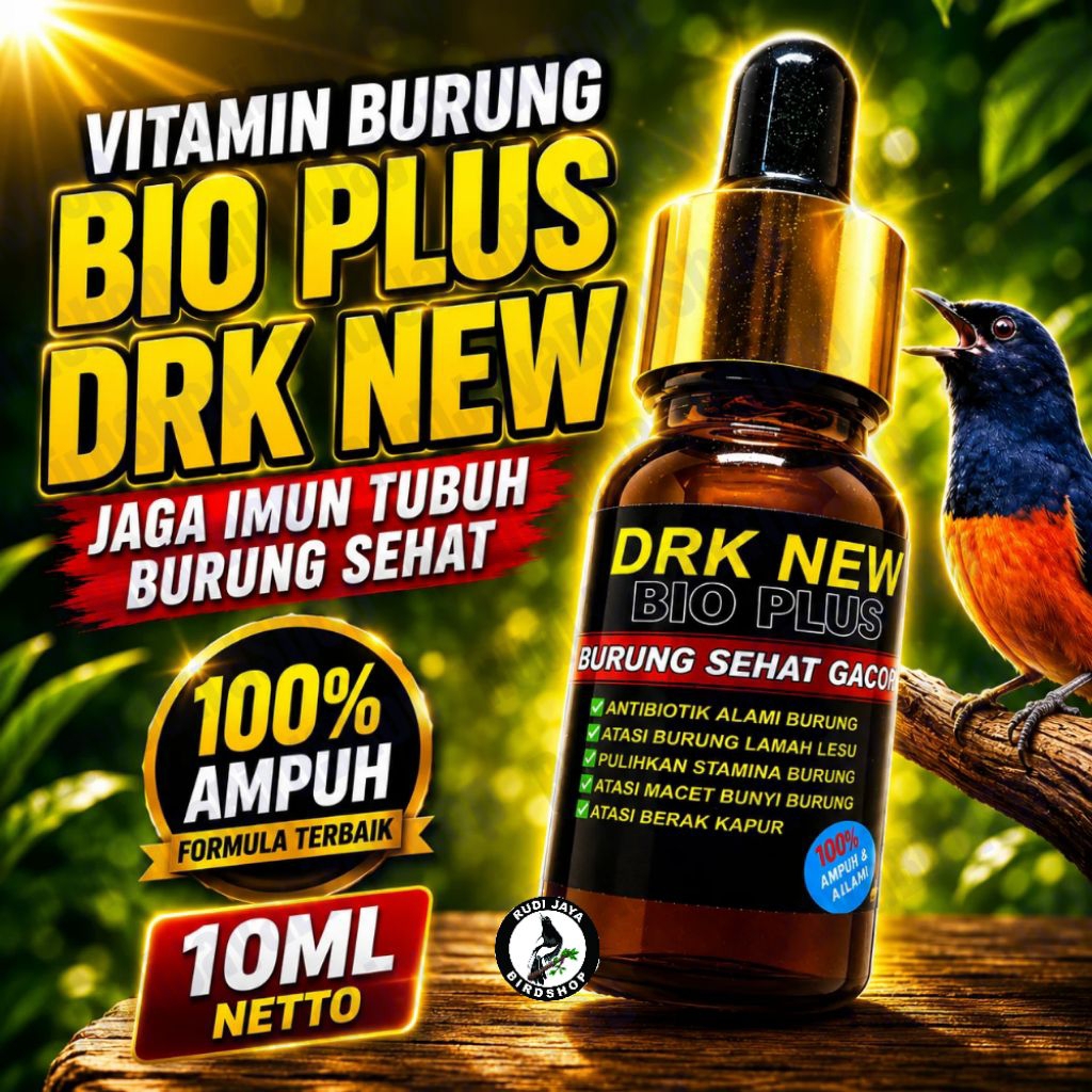 VITAMIN BURUNG BIO PLUS DRK NEW 10ML JAGA IMUN TUBUH BURUNG SEHAT GACOR RAJIN BUNYI NAFAS PANJANG