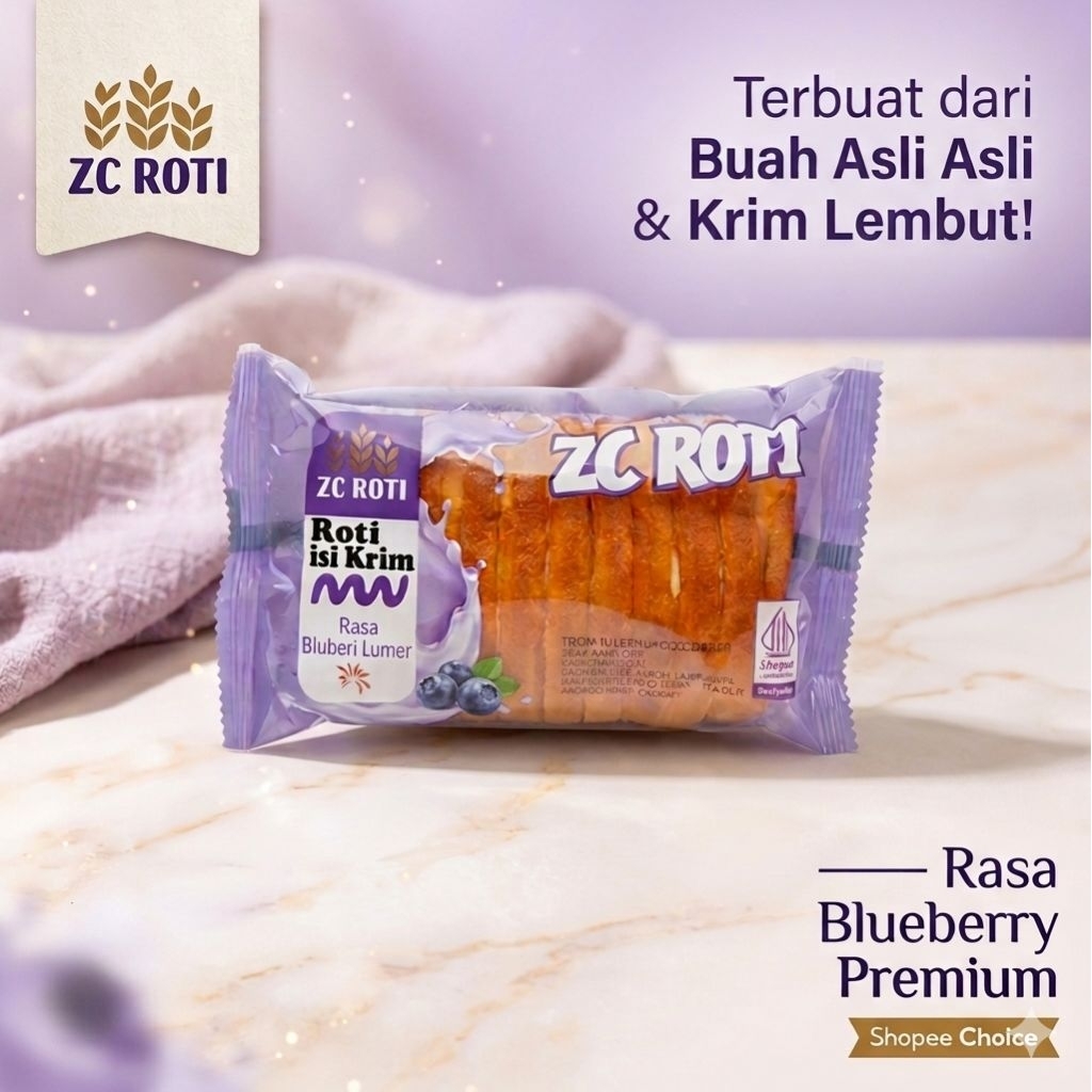 Roti ZC Rasa Blueberry Isi 60 pcs