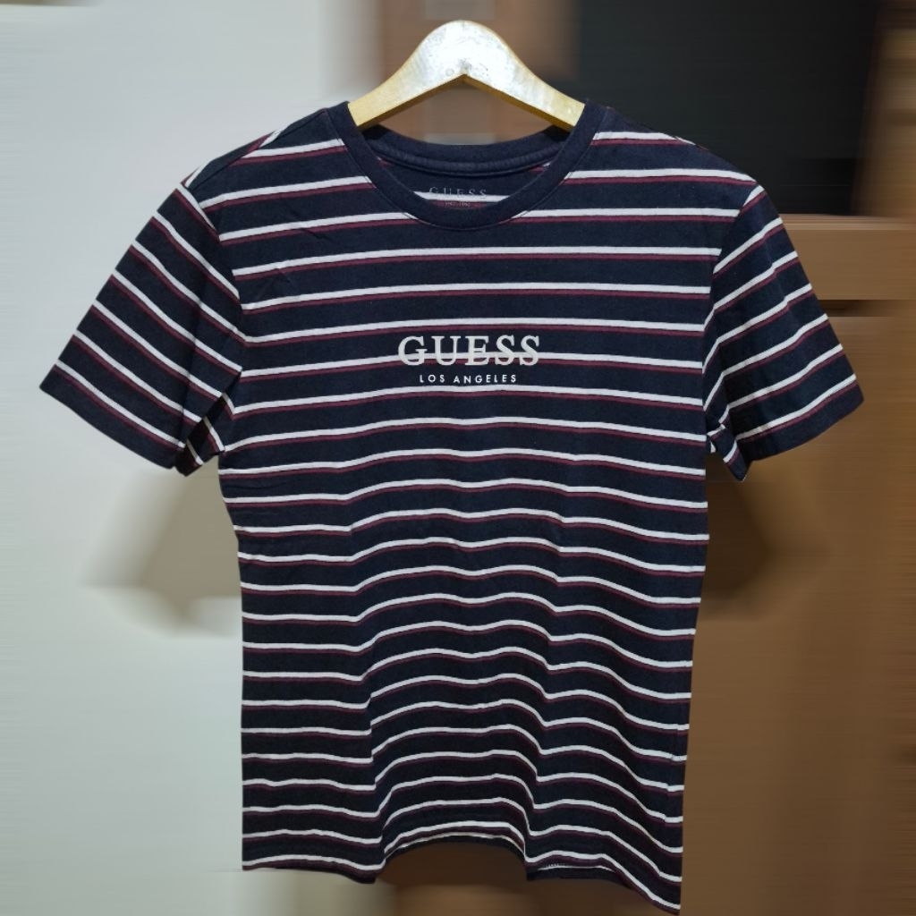 Guess Script Logo Stripe T-shirt