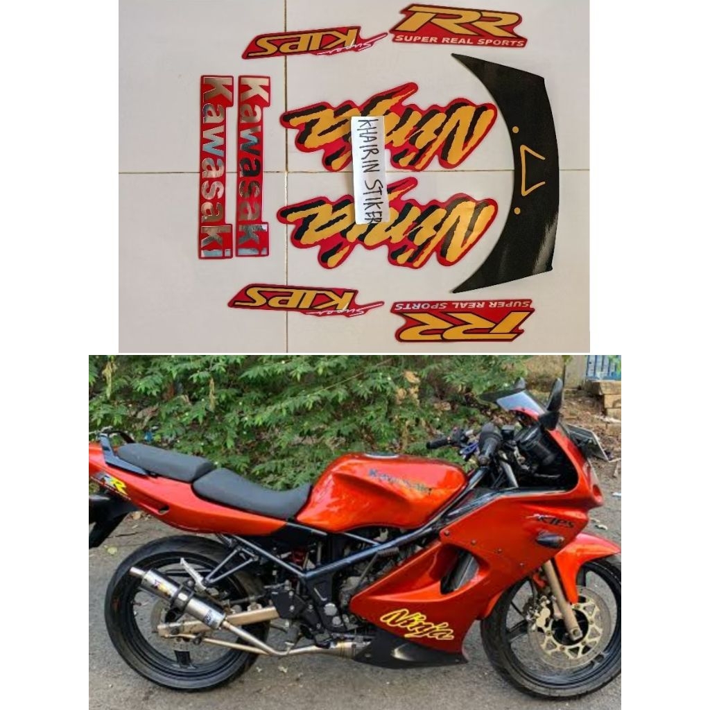 striping stiker ninja rr old 2008 2009 hitam merah