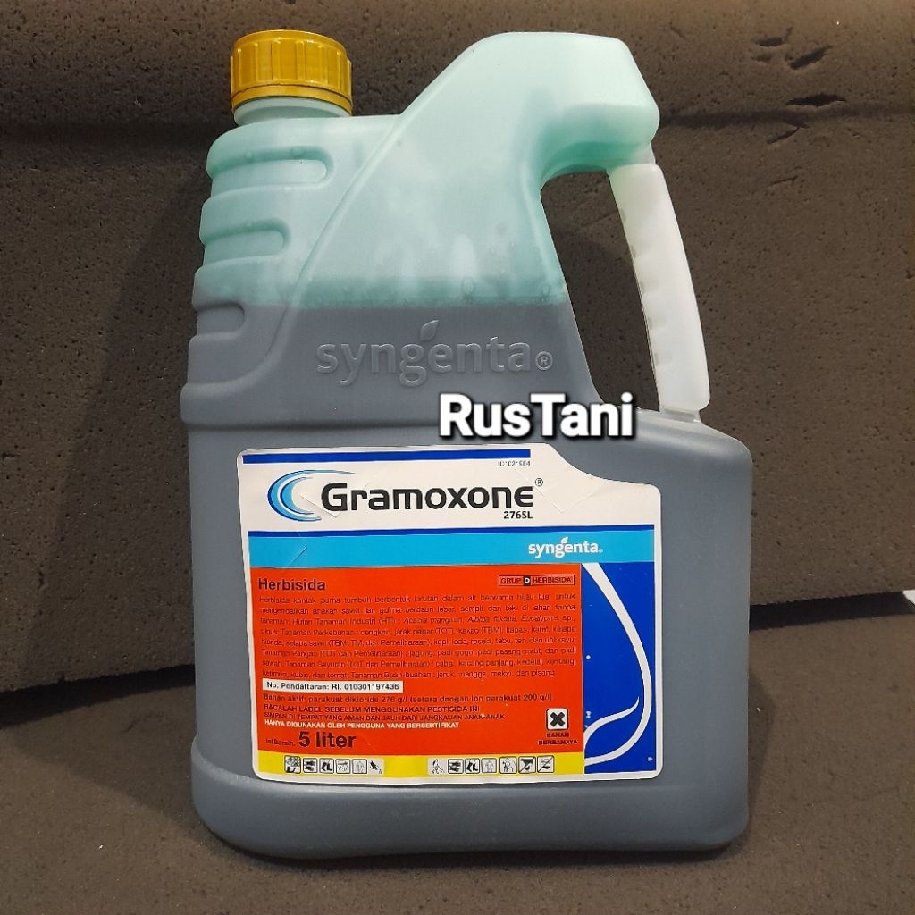herbisida Gramoxone 276SL kemasan 5 liter bahan aktif : Paraquat diklorida 276g/l